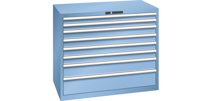 Armoire à tiroirs Lista 64 x 36E  H 100 x L 119,3  x P 72,5 cm 8 tiroirs Key Lock