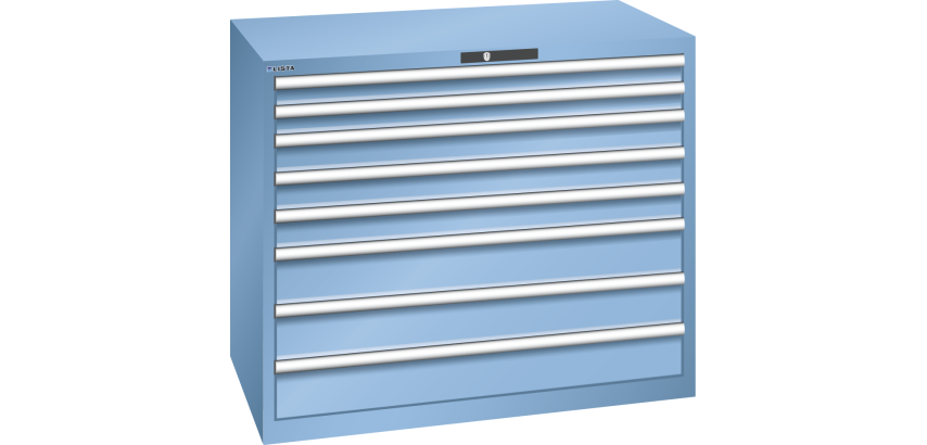 Armoire à tiroirs Lista 64 x 36E  H 100 x L 119,3  x P 72,5 cm 8 tiroirs Key Lock