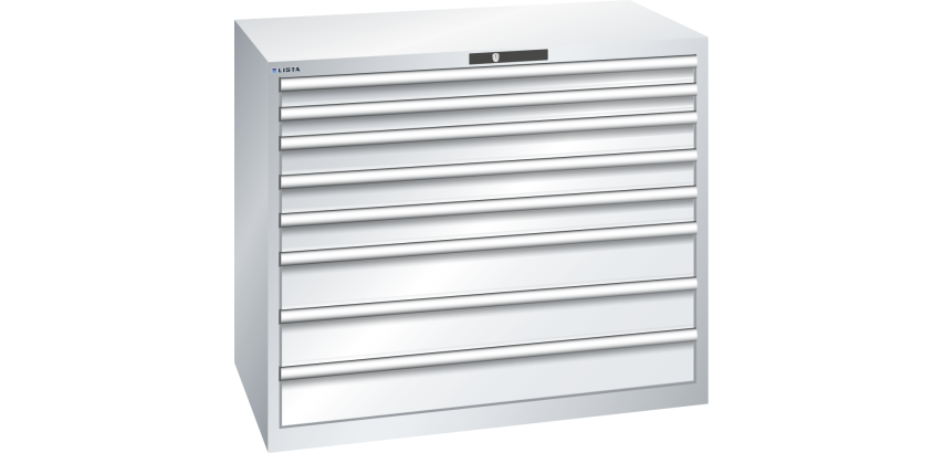 Armoire à tiroirs Lista 64 x 36E  H 100 x L 119,3  x P 72,5 cm 8 tiroirs Key Lock