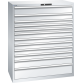 LISTA - Armoire à tiroirs 64x36E (LxPxH) 1193x725x1450mm 12 tiroirs (1x150/1x125/3x75/5x100/1x150/1x200) 200kg KEY Lock Gris clair RAL 7035