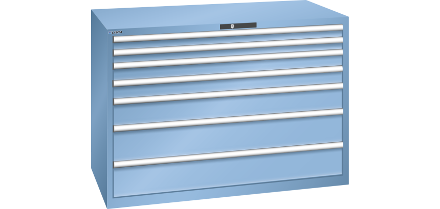 Armoire à tiroirs Lista 78 x 36E  H 100 x L 143,1 x P 72,5 cm 7 tiroirs Key Lock