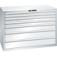 LISTA - Armoire à tiroirs 78x36E (LxPxH) 1431x725x1000mm 7 tiroirs (2x75/2x100/1x150/2x200) 200kg KEY Lock Gris clair RAL 7035