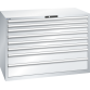 LISTA - Armoire à tiroirs 78x36E (LxPxH) 1431x725x1000mm 8 tiroirs (2x75/4x100/1x150**/1x200**) 75/**200kg KEY Lock Gris clair RAL 7035