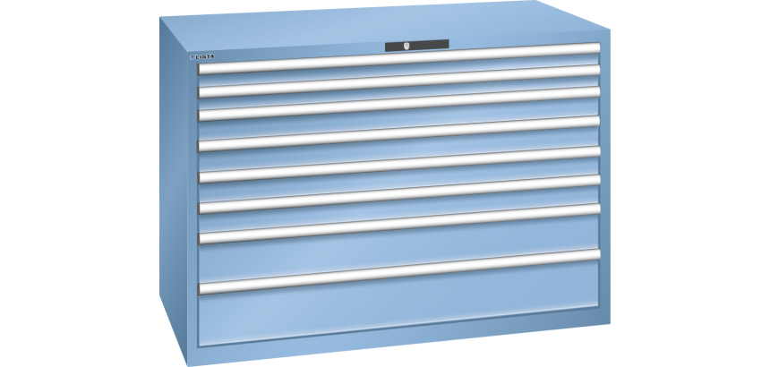 Armoire à tiroirs Lista 78 x 36E  H 100 x L 143,1 x P 72,5 cm 8 tiroirs Key Lock