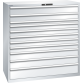 LISTA - Armoire à tiroirs 78x36E (LxPxH) 1431x725x1450mm 11 tiroirs (1x150/1x125/1x75/5x100/2x150/1x200) 200kg KEY Lock Gris clair RAL 7035