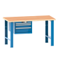 LISTA - Établi 27x27E (LxPxH) 2000x700x890mm 3 tiroirs (1x50/1x100/1x150) 75kg multiplex KEY Lock Bleu clair RAL 5012