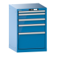 LISTA - Armoire à tiroirs 27x27E (LxPxH) 564x572x800mm 5 tiroirs (1x50/2x100/1x150/1x300) 75kg KEY Lock Bleu clair RAL 5012