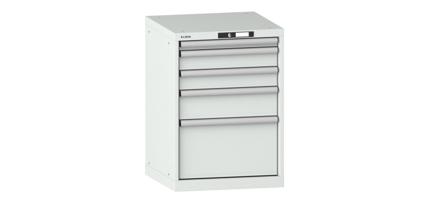 Armoire à tiroirs Lista 27x27E H 80 x L 56,4 x P 57,2 cm avec plusieurs tiroirs Key Lock