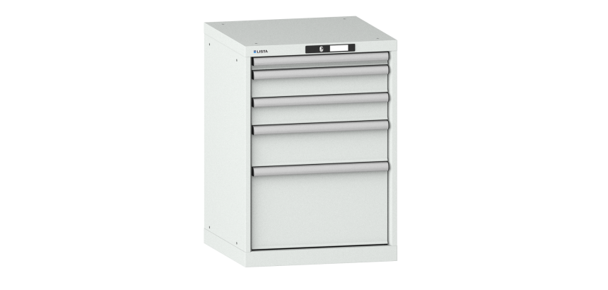 Armoire à tiroirs Lista 27x27E H 80 x L 56,4 x P 57,2 cm avec plusieurs tiroirs Key Lock
