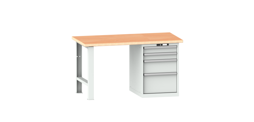 Lista - Établi 4 tiroirs plateau en multiplex H 84 x P 70 cm