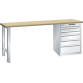 LISTA - Établi 27x27E (LxPxH) 1500x700x890mm 6 tiroirs (1x50/2x100/2x150/1x200) 75kg multiplex KEY Lock Gris clair RAL 7035