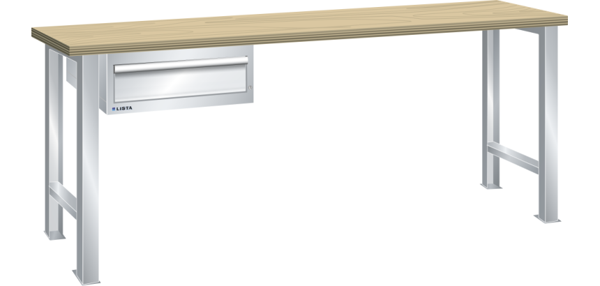 Lista - Établi 1 tiroir plateau en hêtre P 80 cm