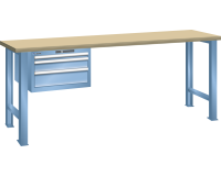 LISTA - Établi 27x36E plateau hêtre massif - 3 tiroirs