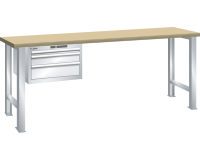 Lista - Établi 3 tiroirs plateau en hêtre P 80 cm