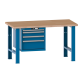LISTA - Établi 27x36E (LxPxH) 1500x750x890mm 4 tiroirs (1x50/2x100/1x200) 75kg multiplex KEY Lock Bleu clair RAL 5012