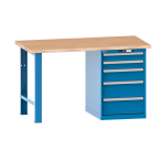 Lista - Établi 5 tiroirs plateau en multiplex H 84 x P 75 cm - poids supporté 800 ou 1500 Kg