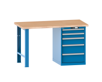 Lista - Établi 5 tiroirs plateau en multiplex H 84 x P 75 cm - poids supporté 800 ou 1500 Kg