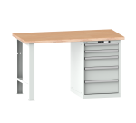 Lista - Établi 5 tiroirs plateau en multiplex H 84 x P 75 cm - poids supporté 800 ou 1500 Kg