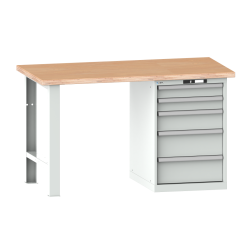 Lista - Établi 5 tiroirs plateau en multiplex H 84 x P 75 cm - poids supporté 800 ou 1500 Kg