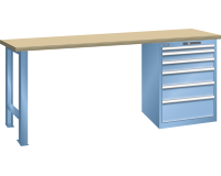 LISTA - Établi 27x36E (HxLxP) 90 x 200 x 80cm Hêtre KEY Lock R5012