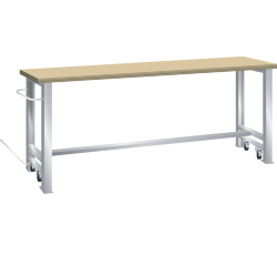 Établi mobile Lista 150 x 80 cm, plateau en hêtre massif