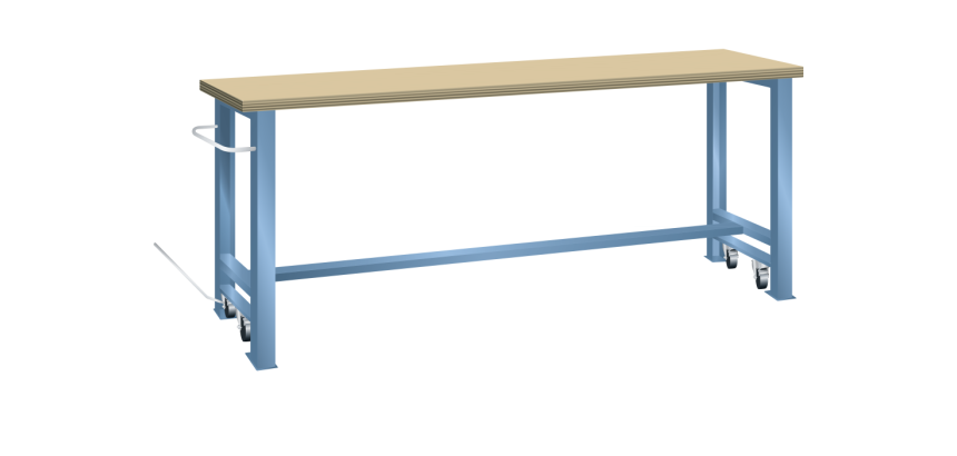 Établi mobile Lista 200 x 80 cm, plateau en hêtre massif