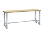 LISTA - Établi mobile (LxPxH) 2000x750x840-865mm roues en nylon Ø 100mm (escamotables) multiplex Gris clair RAL 7035