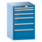 LISTA - Armoire à tiroirs 27x27E (LxPxH) 564x572x850mm 6 tiroirs (1x50/2x100/2x150/1x200) 75kg KEY Lock Bleu clair RAL 5012