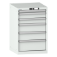 LISTA - Armoire à tiroirs 27x27E (LxPxH) 564x572x850mm 6 tiroirs (1x50/2x100/2x150/1x200) 75kg KEY Lock Gris clair RAL 7035