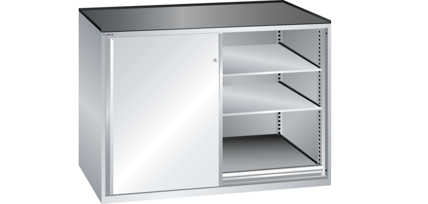 LISTA - Armoire à tiroirs 2x36x36E 2 rayons extensibles (75 Kg) + 2 rayons amovibles (200 Kg)