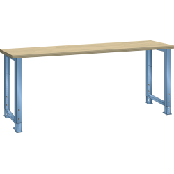 LISTA - Établi (LxPxH) 1500x800x750-1100mm Hêtre Bleu clair RAL 5012