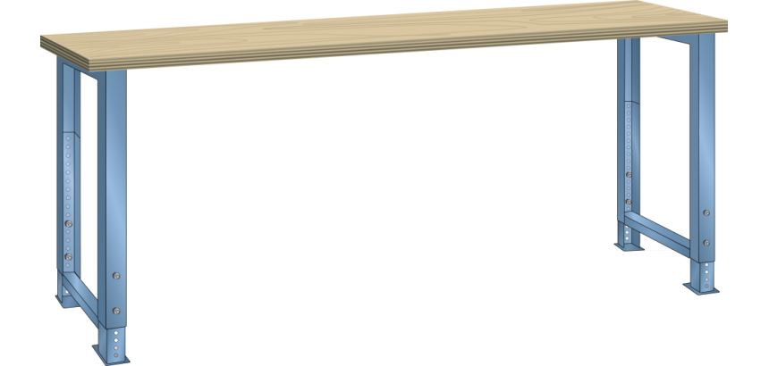 Lista - Établi plateau en hêtre hauteur réglable P 80 cm