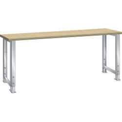 LISTA - Établi (LxPxH) 1500x800x750-1100mm Hêtre Gris clair RAL 7035