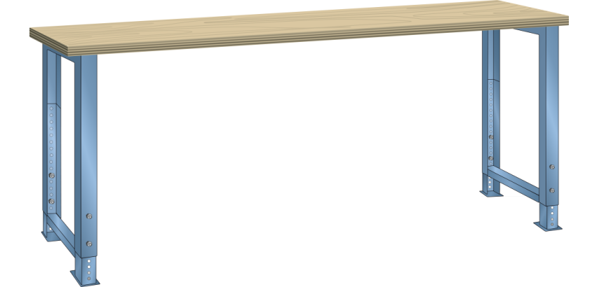 Lista - Établi plateau en hêtre hauteur réglable P 80 cm