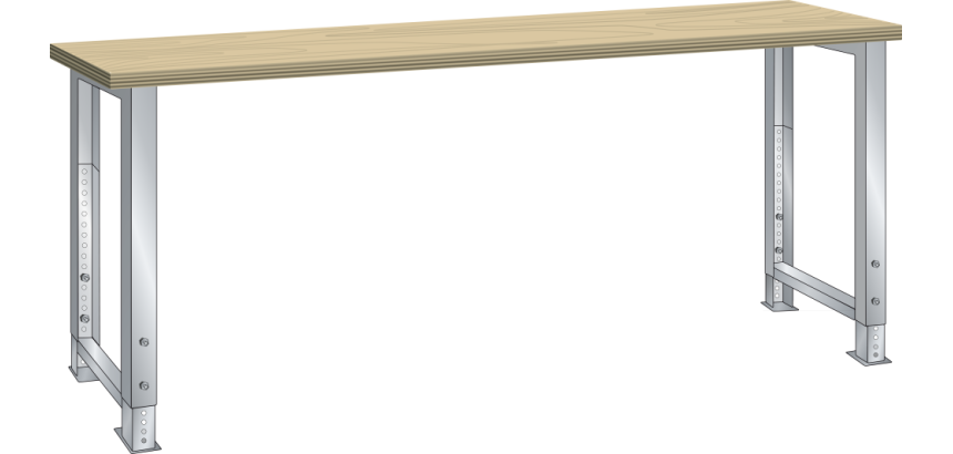 Lista - Établi plateau en hêtre hauteur réglable P 80 cm