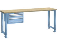 Lista - Établi 3 tiroirs plateau en multiplex hauteur réglable P 75 cm