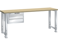 LISTA - Établi 27x36E (HxLxP) 75-110 x 200 x 80 cm Hêtre KEY Lock R7035