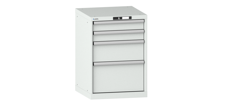 Armoire à tiroirs Lista 27x27E H 80 x L 56,4 x P 57,2 cm avec plusieurs tiroirs Key Lock