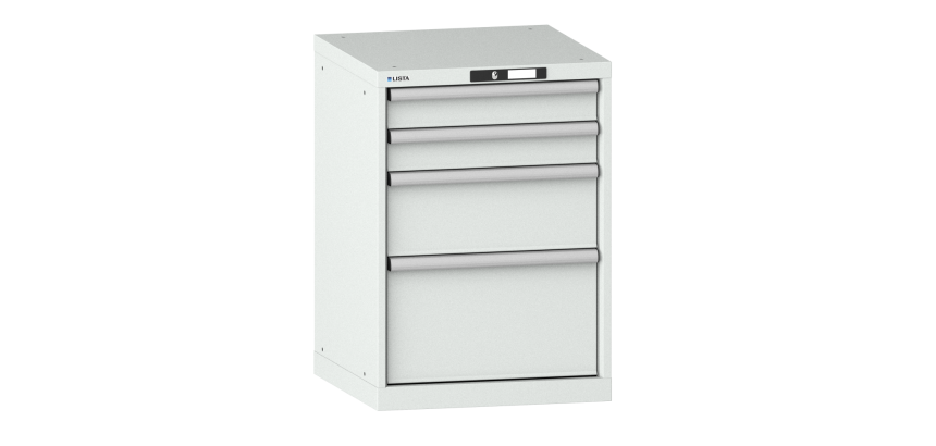 Armoire à tiroirs Lista 27x27E H 80 x L 56,4 x P 57,2 cm avec plusieurs tiroirs Key Lock