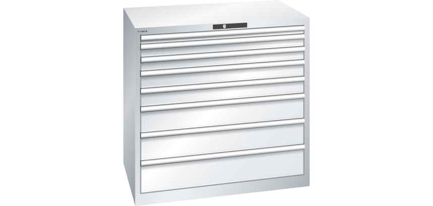 Armoire à tiroirs Lista 54 x 36E  H 100 x L 102,3 x P 72,5 cm 8 tiroirs Key Lock