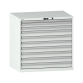 LISTA - Armoire à tiroirs 54x36E (LxPxH) 1023x725x1000mm 10 tiroirs (1x50/2x75/7x100) 75kg KEY Lock Gris clair RAL 7035
