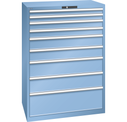 Armoire à tiroirs Lista 54 x 36E  H 145 x L 102,3 x P 72,5 cm 9 tiroirs Key Lock