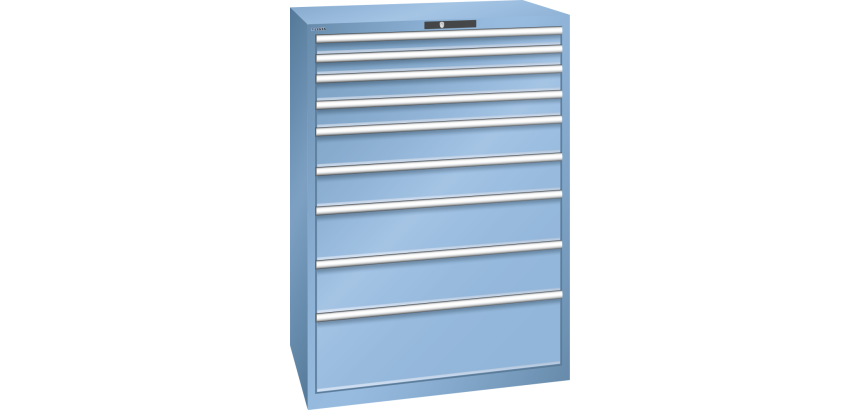 Armoire à tiroirs Lista 54 x 36E  H 145 x L 102,3 x P 72,5 cm 9 tiroirs Key Lock