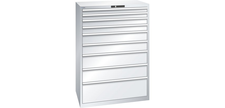 Armoire à tiroirs Lista 54 x 36E  H 145 x L 102,3 x P 72,5 cm 9 tiroirs Key Lock
