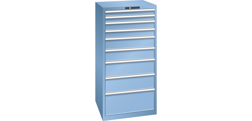 Armoire à tiroirs Lista 36 x 36E  H 145 x L 71,7 x P 72,5 cm 9 tiroirs Key Lock