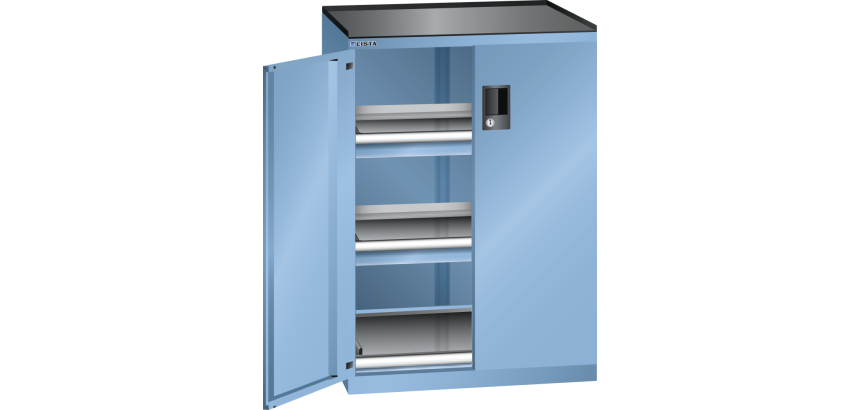 Armoire portes battantes Lista 36x27E - 1 rayon extensible charge 75 Kg