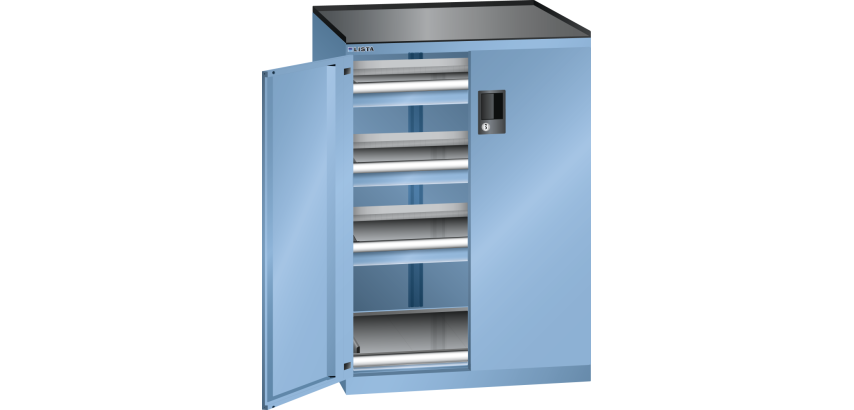 Armoire portes battantes Lista 36x27E - 1 rayon extensible charge 75 Kg