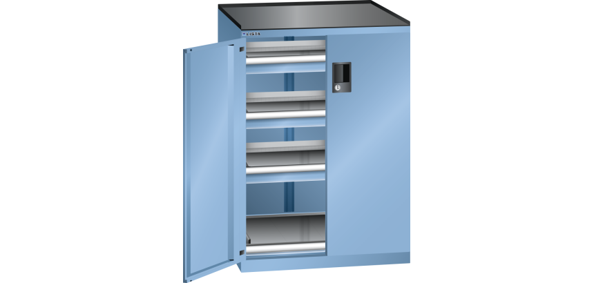 Armoire portes battantes Lista 36x27E - 1 rayon extensible charge 200 Kg