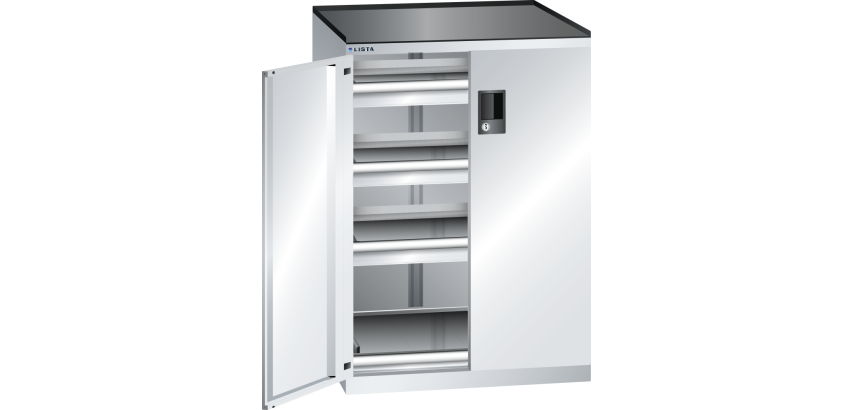 Armoire portes battantes Lista 36x27E - 1 rayon extensible charge 200 Kg