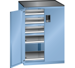 Armoire portes battantes Lista 36x27E - 3 tiroirs + 2 rayons extensibles charge 75 Kg